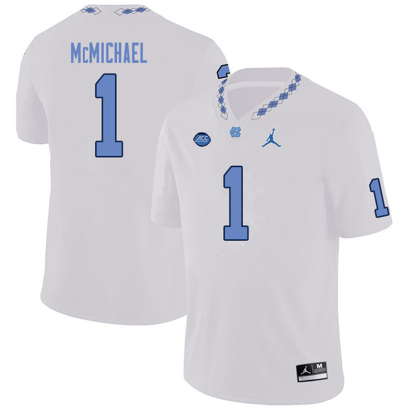 Men #1 Kyler McMichael North Carolina Tar Heels College Football Jerseys Sale-White